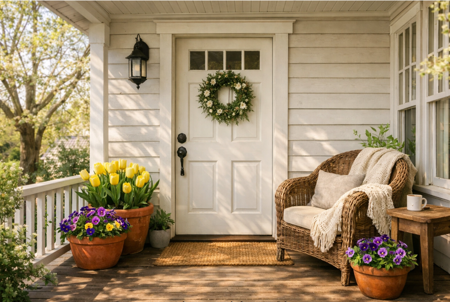 Spring Front Door Decor Ideas & Personalized Signs