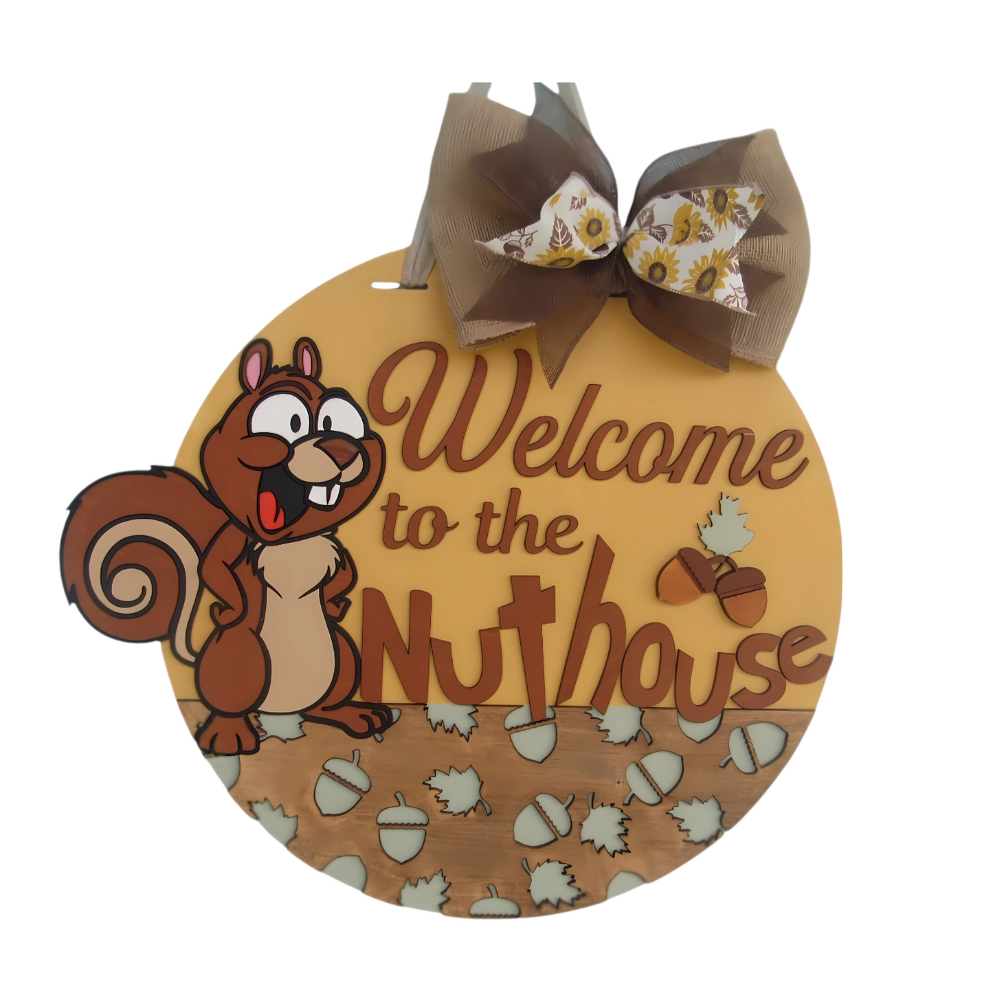 Welcome to the Nuthouse Sign – Funny Squirrel Door Decor