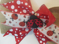 Thumbnail for ladybug door hanger with layered detail, perfect for outdoor and garden decor.