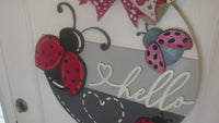Ladybug Decor - Door Hanger Welcome Sign