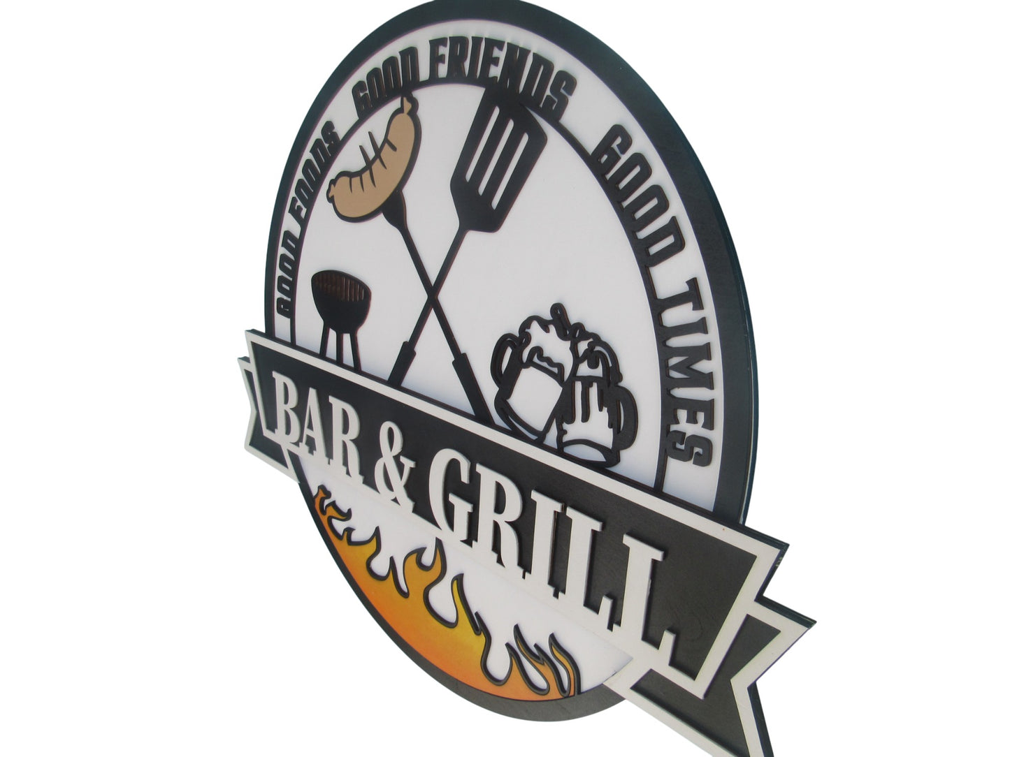 Bar & Grill Hanging Sign – Outdoor BBQ Wall Decor for Patio, Man Cave, Backyard Kitchen