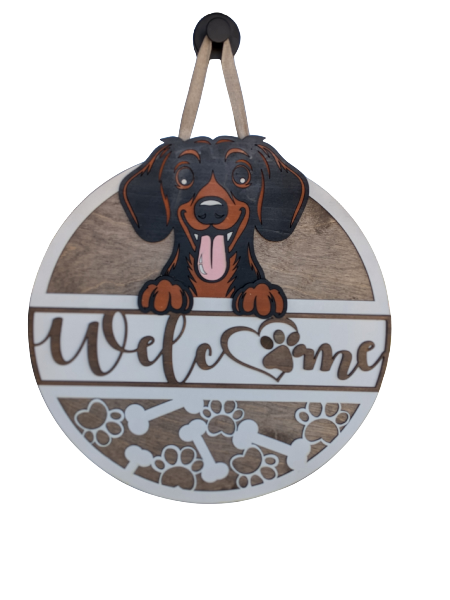 Dachshund Door Hanger – Handcrafted Wooden Welcome Sign for Dog Lovers