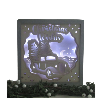 3D LED Christmas Shadow Box – Soft Light Holiday Decor for Table, Mantle, or Fireplace