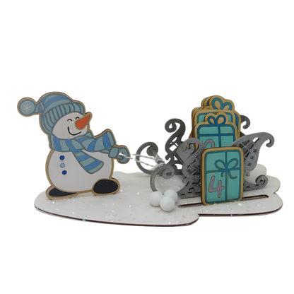 Snowman Christmas Advent Calendar – Festive Shelf Sitter & Advent Decoration for Mantle or Living Room