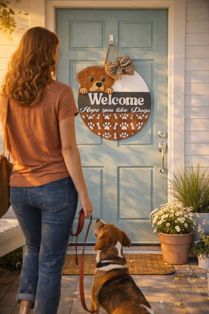 Dog Welcome Door Hanger – Hope You Like Dogs