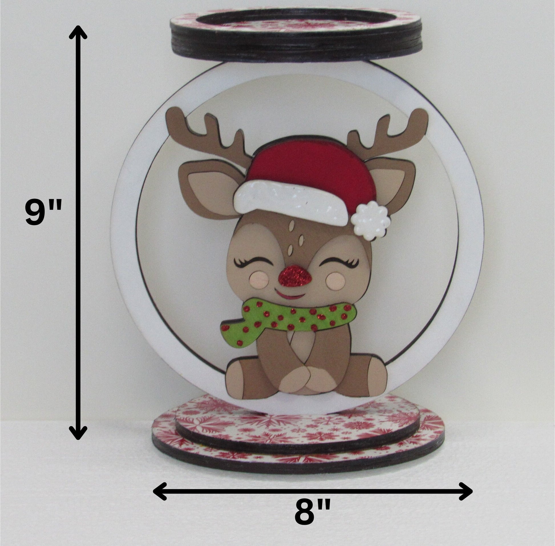 Reindeer candle holder crafted for winter decorations perfect for holding 3-wick or pillar candles