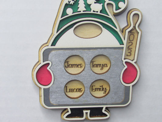 Personalized Gnome Family Christmas Ornaments