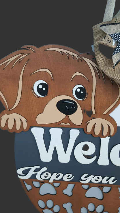 Dog Welcome Door Hanger – Hope You Like Dogs