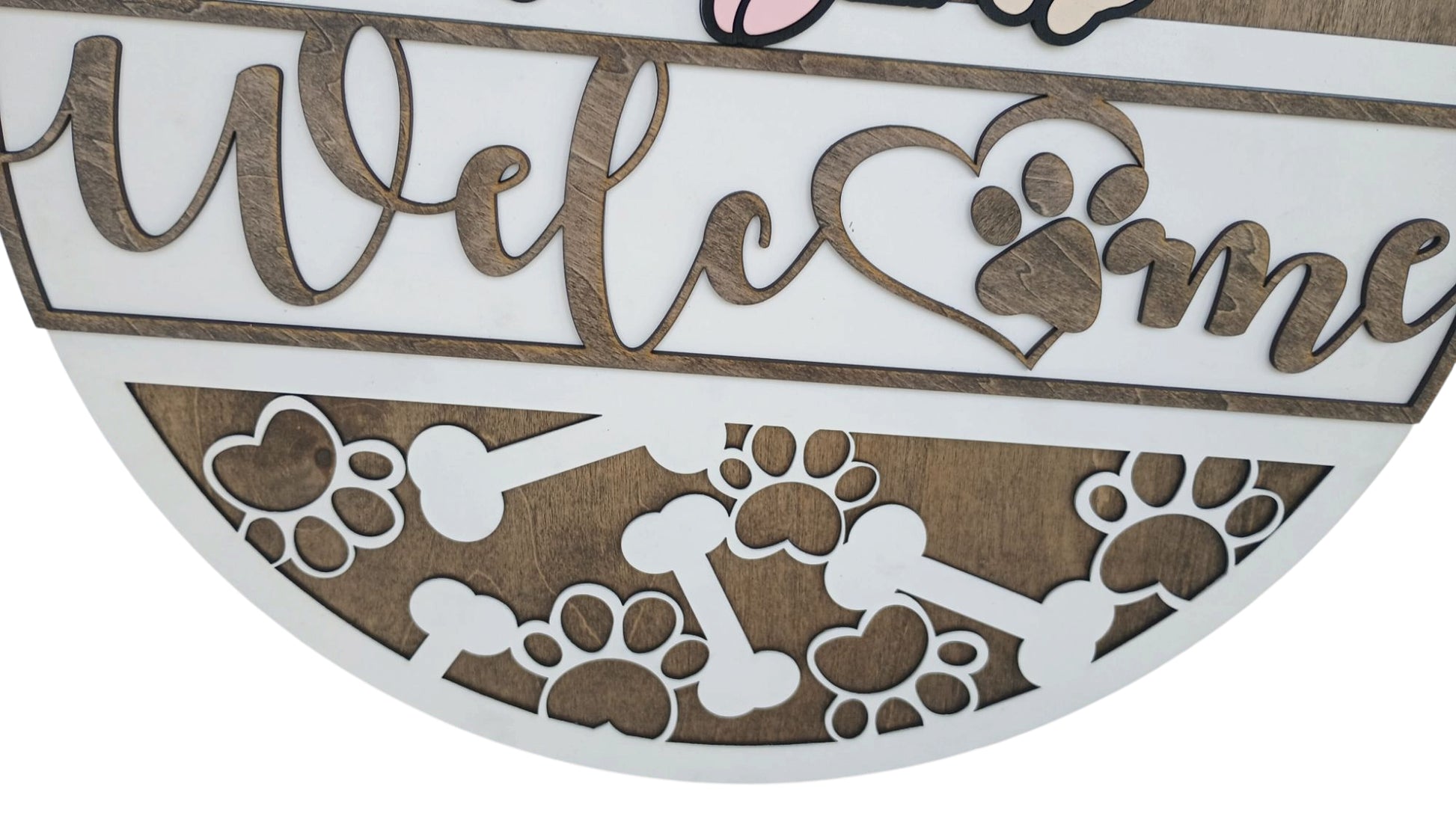 Pet lover front door decor with French Bulldog and bow
