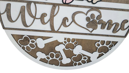 Pet lover front door decor with French Bulldog and bow
