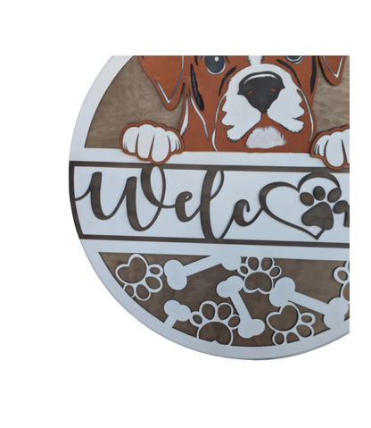 handmade boxer door decor for front door
