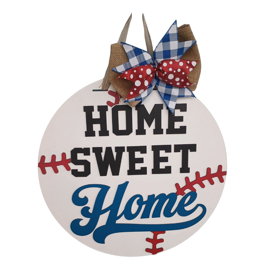 Home Sweet Home Sign - Baseball Decor (for sports fans)
