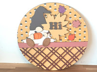 Thumbnail for Fall Gnome Sign Charming Decor for Indoors and Outdoors, Fall Decor with Gnome, Fall Home Decor Wooden Sign, Gnome Door Hanger, Door Round