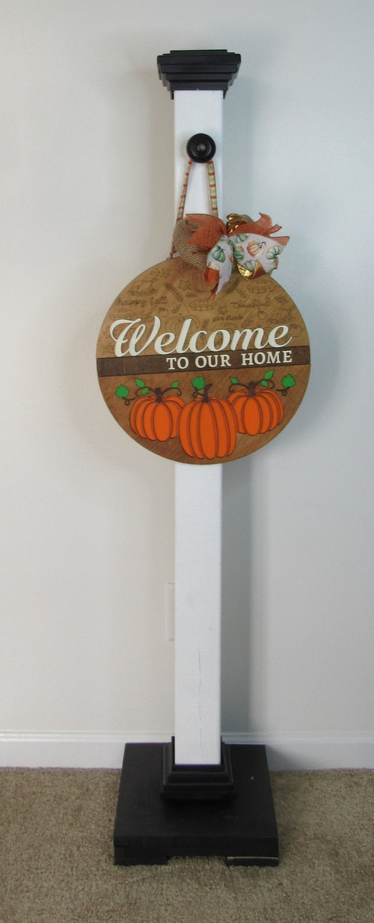 Front Door Decor, Round Fall Door Sign, Fall Door Hanger, Thanksgiving Door Hanger, Welcome Porch Sign, Fall Patio Sign, Front Door Sign