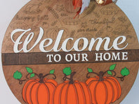 Thumbnail for Front Door Decor, Round Fall Door Sign, Fall Door Hanger, Thanksgiving Door Hanger, Welcome Porch Sign, Fall Patio Sign, Front Door Sign