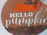 Thumbnail for Hello Pumpkin Door Hanger | Fall Door Wreath | Thanksgiving Decoration | Fall Door Hanger | Gift | Fall Sign | Fall Wreath | Fall Decor|