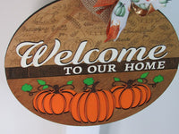 Thumbnail for Front Door Decor, Round Fall Door Sign, Fall Door Hanger, Thanksgiving Door Hanger, Welcome Porch Sign, Fall Patio Sign, Front Door Sign