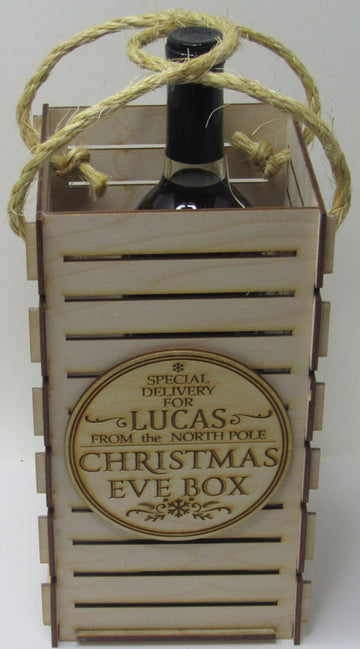 Personalized Wine Gift Box Wooden | Custom Wine Bottle Box | Wine Gift Box for Christmas | Engraved Box | Wine Bottle Wood Box