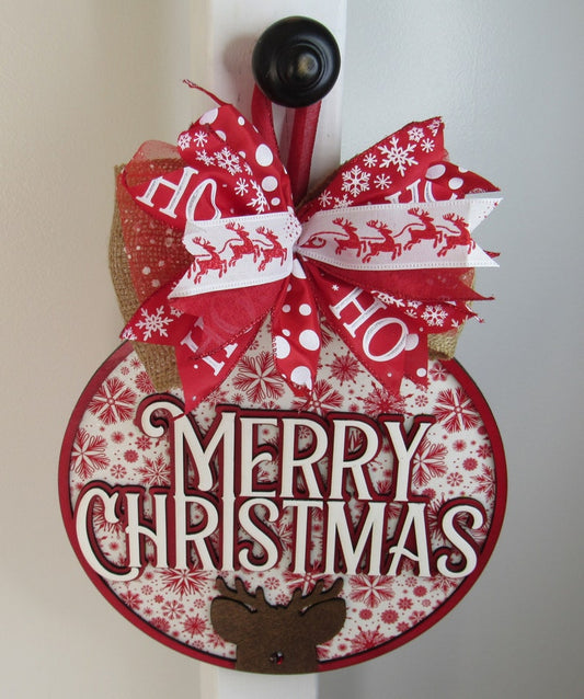 Christmas Door Decoration Classroom Office | Wooden Christmas Door Hanger | Holiday Ornament Door Hanger | Indoor Outdoor Decoration