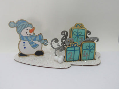 Snowman Christmas Advent Calendar – Festive Shelf Sitter & Advent Decoration for Mantle or Living Room