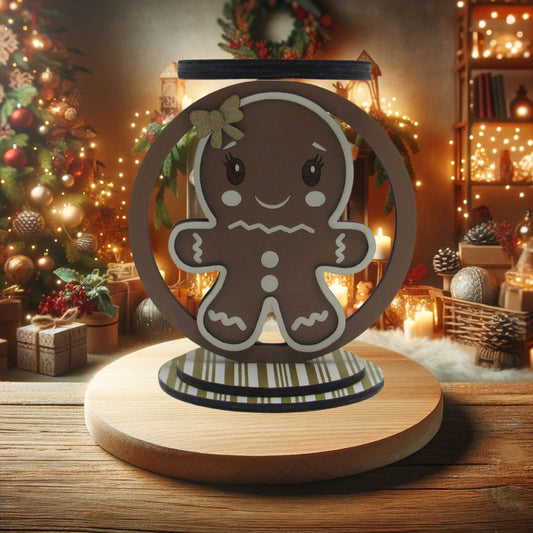 Gingerbread Candle Holder – Christmas 3-Wick Candle Stand for Holiday Decor