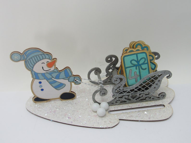 Snowman Christmas Advent Calendar – Festive Shelf Sitter & Advent Decoration for Mantle or Living Room