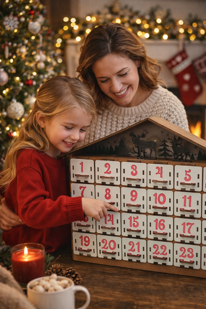 Fillable Advent Calendar with Drawers – Wooden Christmas Countdown
