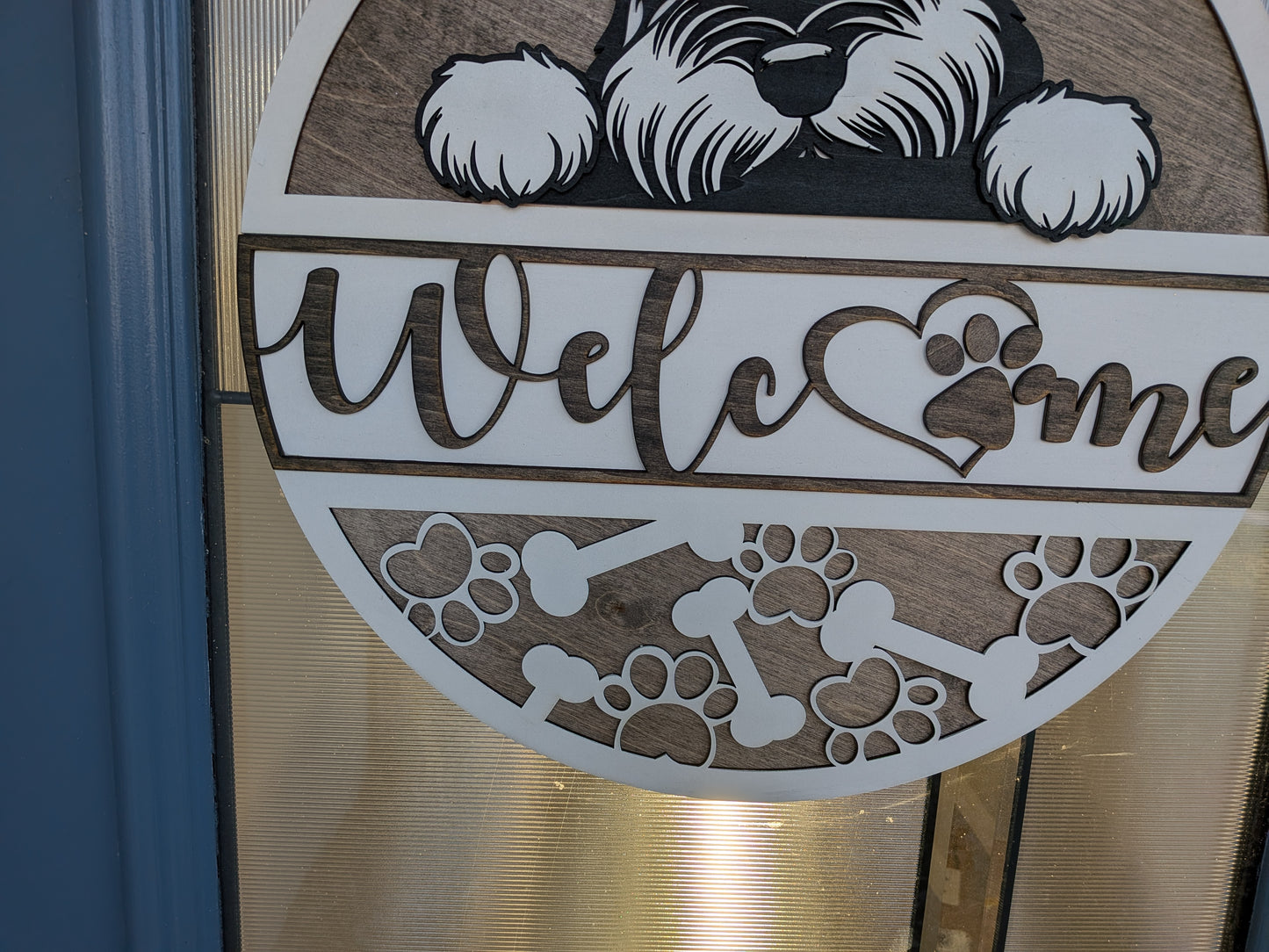 pet door decor schnauzer wall or front door sign
