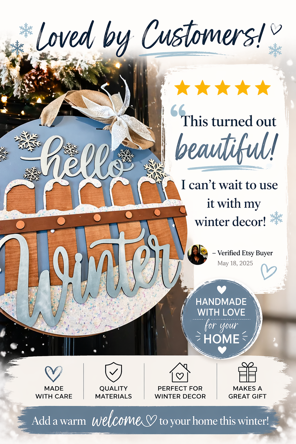 this depicts a testimonial from a verified etsy buyer