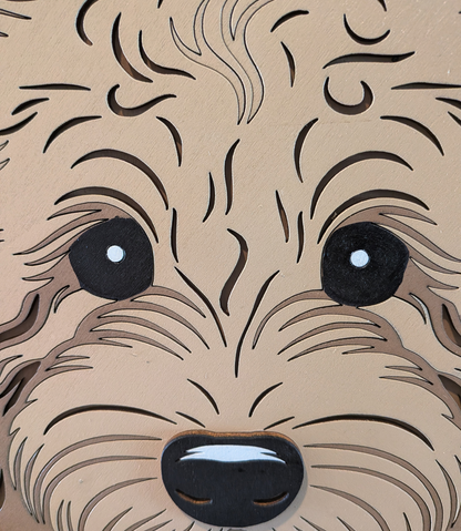 Wooden Goldendoodle welcome sign for front porch and entryway decor
